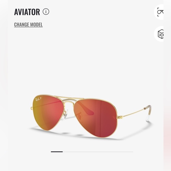 New Ray-Ban Aviator Sunglasses with Orange Polarized Lenses - Picture 1 of 5